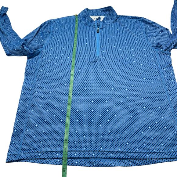 1764 Blue Arrow Print 1/2 Zip Long Sleeve Collared Shirt Size Large Mens Golf - Picture 6 of 7